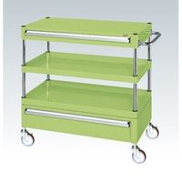 CSパールワゴン(中量タイプ/均等耐荷重120kg/ナイロンウレタン車/H880mm/3段/移動式/引出し付) CSPー7582ACNU（直送品）