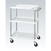 サカエ CSパールワゴン(中量タイプ/均等耐荷重150kg/ゴム車/H1200mm/3段/移動式) CSPー60123W 1台（直送品）