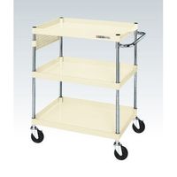 CSパールワゴン(中量タイプ/均等耐荷重150kg/ゴム車/H880mm/3段/移動式/パンチングパネル付) CSPー7583PI 1台（直送品）