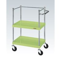 CSパールワゴン(中量タイプ/均等耐荷重100kg/サイレントエラストマー車/H880mm/2段/移動式/コボレ止め付) CSPー6082K（直送品）