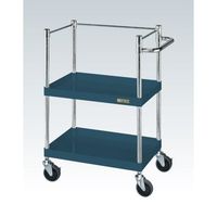 CSパールワゴン(中量タイプ/均等耐荷重100kg/ナイロンウレタン車/H880mm/2段/移動式/コボレ止め付) CSPー7582KNUD（直送品）