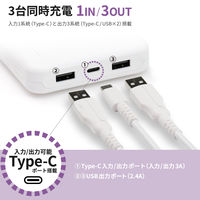 モバイルバッテリー 20000mAh LED表示 バッテリー残量確認可 大容量 ブラック OWL-LPB20001-BK 1個