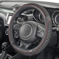 ボンフォーム（BONFORM） ハンドルカバー エアーグリップ 抗菌 S36.5-37.9cm ブラック/レッド 6918-01BKR 1個（直送品）