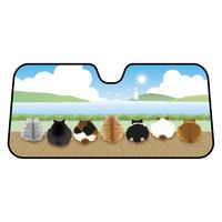 ボンフォーム（BONFORM） サンシェード ＦＮたそがれ猫 高温法 耐光 130x60cm ブルー 7583-01BL 1個（直送品）