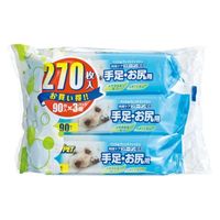 ウェットティッシュ ペット用 手足・お尻用 ノンアルコール 無香料 国産 90枚入×3個パック 3個 アース・ペット