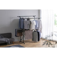 アイリスオーヤマ 組み立て簡単たっぷりスタイル物干し ブラック KTM-2018ST 1台