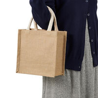 日本紐釦貿易 ジュートスクエアトートバッグ Sサイズ（高さ22×幅22×マチ11cm）ナチュラルベージュ ES317