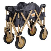 キャプテンスタッグ キャンプアウト コンパクト４輪キャリー（エイジンググレー×タン） UL-1080　1個（直送品）