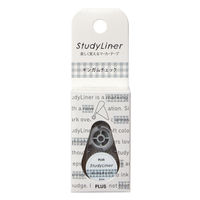 プラス マーカーテープ StudyLiner スタディライナー グレー ギンガムチェック 51767 1個