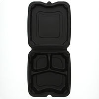 リスパック 食品容器 バイオデリカシェルBOX 70-1 黒 004450551 1袋(25枚)