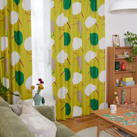 スミノエ DESIGNLIFE カーテン テクテクキーウィ イエロー AS-V1369-210220YE １セット(2枚入)（直送品）