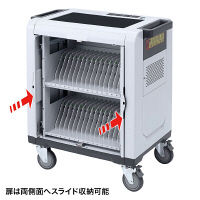 サンワサプライ iPad・タブレットトロリー（32台収納） 幅820×奥行552.6×高さ927.2mm CAI-CAB32 1台（直送品）