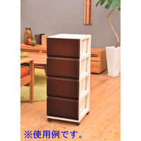 デコニーチェスト 4段 アイボリーブラウン 幅340×奥行415×高さ861mm DCN-4IVBR 1台 JEJ（直送品）