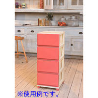 デコニーチェスト 4段 アイボリーピンク 幅340×奥行415×高さ861mm DCN-4IVPI 1台 JEJ（直送品）