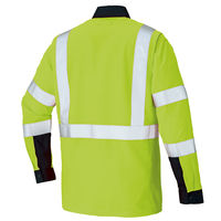 アイトス 長袖シャツ ハイパーイエロー×ネイビー S AZ-2735-091 1着（直送品）