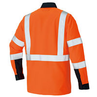 アイトス 長袖シャツ ハイパーオレンジ×ネイビー 5L AZ-2735-093 1着（直送品）