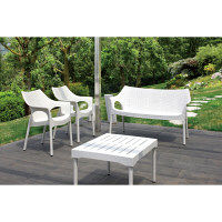 タカショー オリンピア アームチェア ホワイト 幅610×奥行550×高さ820mm 1脚（直送品）