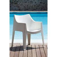 タカショー ココロナ チェア ホワイト 幅660×奥行600×高さ830mm 1脚（直送品）