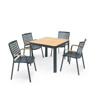 タカショー ポータル スクエアテーブル ブラック 幅953×奥行953×高さ750mm 1台（直送品）