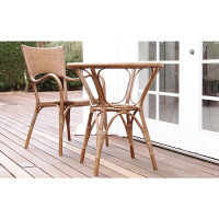 サンフラワーラタン Breezeシリーズ ラタン×ヨーロッパリゾート カフェチェア C327GY 1脚（直送品）