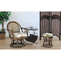 サンフラワーラタン ラタン クッションスツール C406BRC 1脚（直送品）