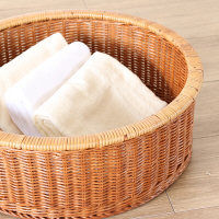 サンフラワーラタン ラタン 脱衣カゴ ブラウン GK205HR 1個（直送品）