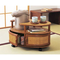 サンフラワーラタン ラタン ポットワゴン T036HR 1台（直送品）