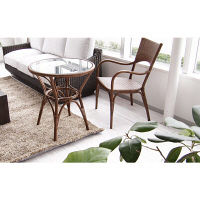 サンフラワーラタン Breezeシリーズ ラタン×ヨーロッパリゾート カフェテーブル T207GY 1台（直送品）