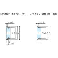 椿本チエイン RS60 ステンレススプロケット 1Bタイプ RS60ー1B21TーSS 1個（直送品）