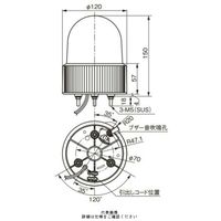 シュナイダーエレクトリック 赤 ハーモニーブランド φ120 LED回転灯+ブザー 24V XVR12B04S R 1個（直送品）
