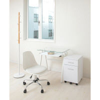 【車上渡し】関家具 TRISTA（トリスタ） ガラスデスク ホワイト 幅700 × 奥行500 × 高さ730mm 1台（直送品）