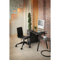 【車上渡し】関家具 TRISTA（トリスタ） ガラスデスク ブラック 幅700 × 奥行500 × 高さ730mm 1台（直送品）