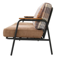 【軒先渡し】ヤマソロ Almoana アルモアナ スチールソファ 2人掛け ブラウンチェック 1台（直送品）