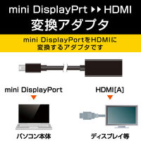エレコム Mini DisplayPortーHDMI変換ケーブル/1m/B AD-MDPHDMI10BK 1本