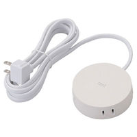 延長コード 電源タップ 2.5m 2ピン 4個口 丸型 ほこりシャッター 白 AVT-D4-2425WH エレコム 1個
