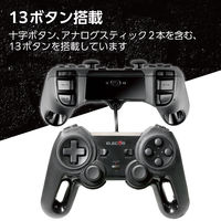 エレコム USBゲームパッド/13ボタン/Xinput/振動/連射/高耐久 JC-U4013SBK