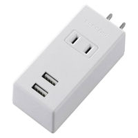 USB充電器 電源タップ コンセント×1 USB-A×2 縦向き ホワイト MOT-U05-2122WH エレコム 1個