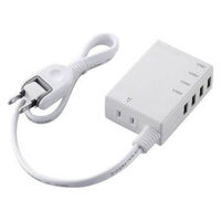 USB充電器 電源タップ コンセント×1 USB-A×4 60cm ホワイト MOT-U06-2144WH エレコム 1個（直送品）