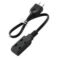 超小型 モバイルタップ 延長コード 電源タップ 0.3m 2ピン 3個口 ブラック T-M303BK エレコム 1個