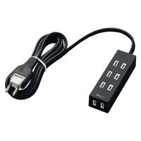 延長コード 電源タップ コンセント 2m 4個口 ほこり防止 シャッタータップ 黒 T-NFL01-2420BK エレコム 1個（直送品）