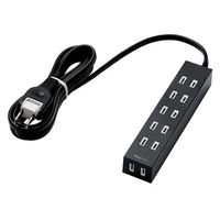 延長コード 電源タップ コンセント 2m 6個口 ほこり防止 シャッタータップ 黒 T-NFL01-2620BK エレコム 1個（直送品）