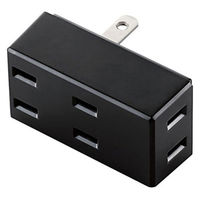 トリプルタップ 電源タップ コンセント 2ピン 3個口 2方向 分配 ブラック T-TR02-2300BK エレコム 1個