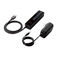 USBハブ USB-A×7ポート セルフパワー ACアダプタ付 USB3.0 磁石付 1m U3H-T719SBK エレコム 1個（直送品）