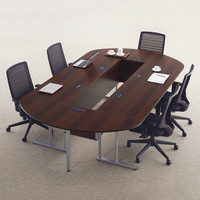 プラス TMユニットテーブル2 エンドテーブル ダークウォルナット 幅1600×奥行550×高さ720mm 1台（取寄品）