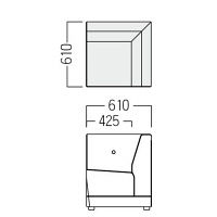 【軒先渡し】オリバー システムソファ Antique コーナー用 キャメル 1台（直送品）