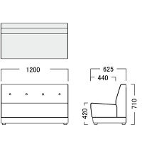 【軒先渡し】オリバー システムソファ Hygiene 幅1200mm ピンク 1台（直送品）