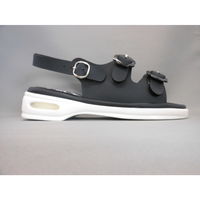 山一 フルールエアソールサンダル(2バンド) ブラック LL YI7705 1足　ナースサンダル（直送品）