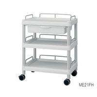 アズワン モバイルイージーカート(ガード枠付き:グレー) 3段 645×444×835 引出あり ME21FH 1個 3-6640-04（直送品）