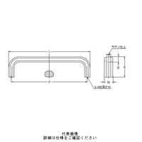 スガツネ工業 ステンレス鋼製ハンドル XLーCU180TT 1個（直送品）