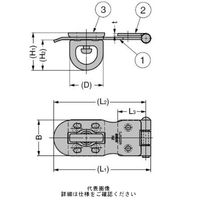 スガツネ工業 ステンレス鋼製バーラッチ HPー65 1セット(2個)（直送品）